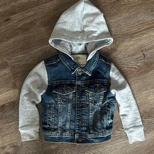 Tucker + Tate Kids Denim Jacket with Gray Hoodie Sleeves